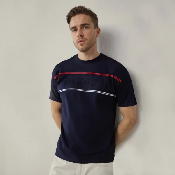 Summer Men T Shirt O Neck Short Sleeved Tops Stripe 3D Pattern Casual Men Tees 2025 New Fashion Men T Shirts