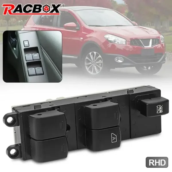 Front Right Side Door Power Window Lifting up/Down Switch for Nissan Dualis J10 4cyl 2.0L 2009-2016 RHD Replacement 25401-EB30B