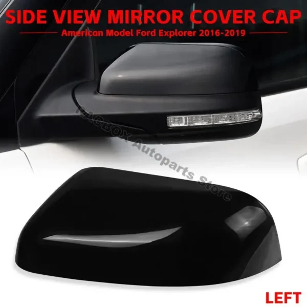 Left Right Side Rearview Mirror Cover Cap Black for Ford Explorer American Model 2016 2017 2018 2019 Replacement GB5Z-17D743-AA - Image 2
