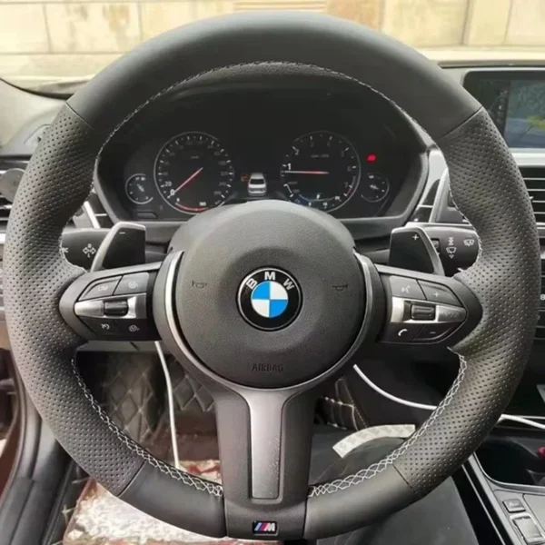 اليد مخيط ستوكات الجلود غطاء عجلة القيادة سيارة لسيارات BMW M Sport F06 F10 F15 F16 F20 F21 F25 F30 F32gt F80 F82 X1 X3 x5
