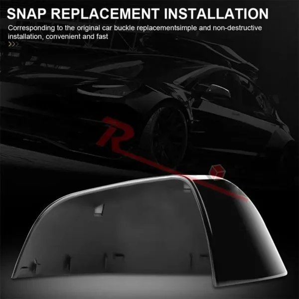 Car Rearview Side Mirror Cover Cap for Tesla Model 3 2017 2018 2019 2020 2021 2022 Left Right Glossy Black Blue Parts Replace - Image 6