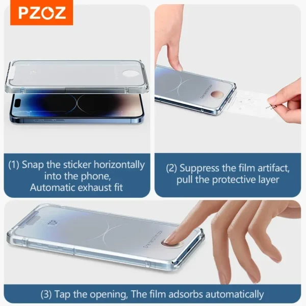 PZOZ Tempered Glass For iPhone 16 Pro Max Screen Protector For iPhone15 Pro Max Full Cover Tempered Film Protective Glass Clear - Image 3