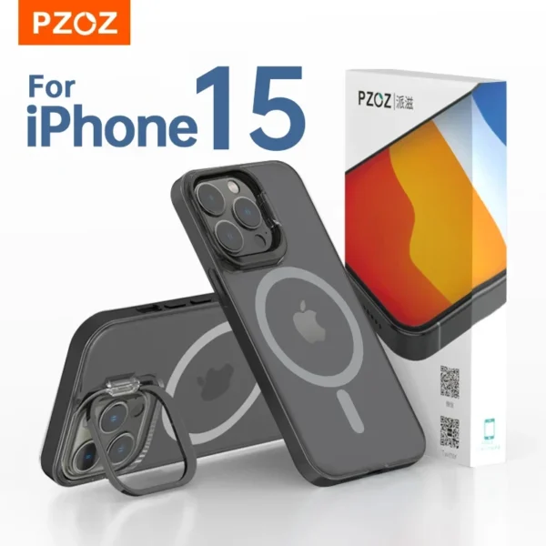PZOZ Magnetic Phone Case For iPhone 15 14 Plus Pro Max Protective Cover For iPhone15 14 Pro Charging Holder Lens Protection