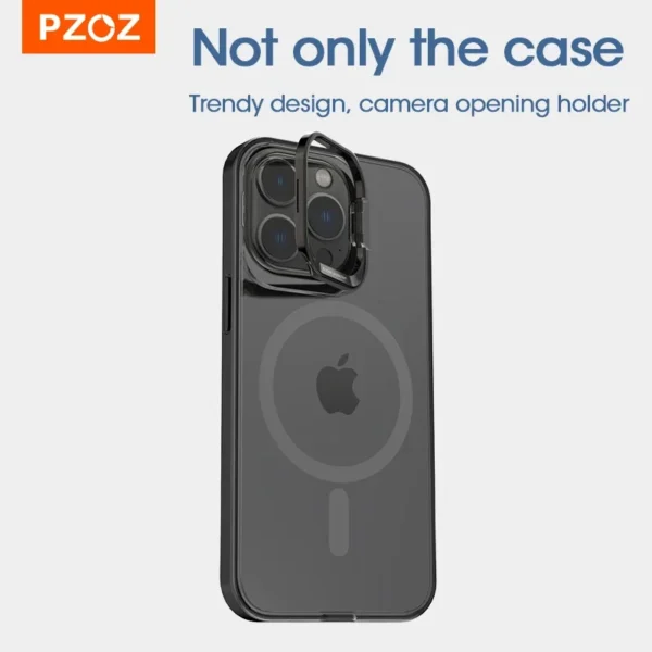 PZOZ Magnetic Phone Case For iPhone 15 14 Plus Pro Max Protective Cover For iPhone15 14 Pro Charging Holder Lens Protection - Image 2
