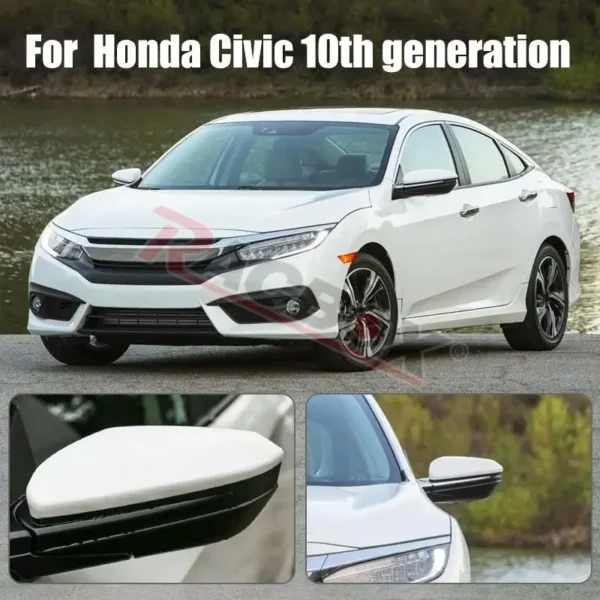 White Black Red Left Right Side Rearview Mirror Cap Cover for Honda Civic 10th 2016 2017 2018 2019 2020 2021 Replacement Parts - Image 5