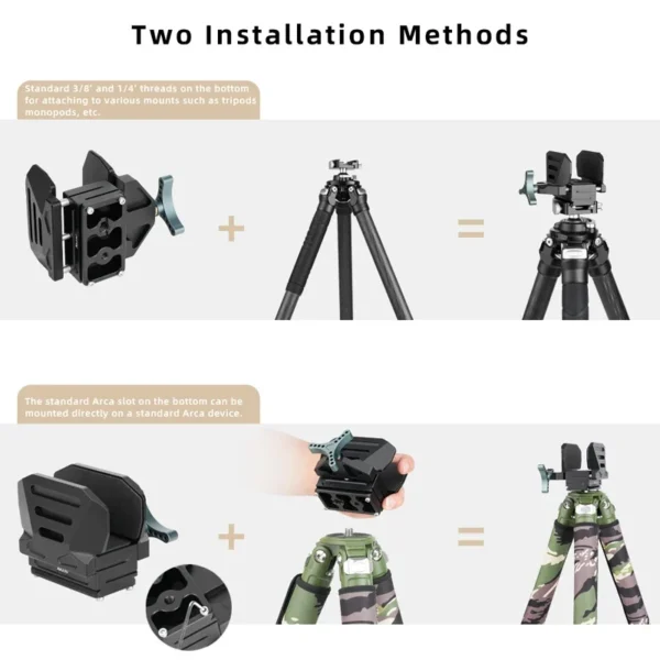 ⁦XILETU Saddle Rifle Mount Holder Clip Metal Gun Clip Rack for Hunting Tripod Gear Accessories (Adjustable)⁩ - الصورة ⁦4⁩