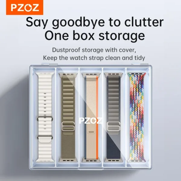 PZOZ Strap Case Plastic Box Storage For Apple Watch S9 S8 Strap Transparent Box Case Smart Watch Tiny Parts Accessories Bags - Image 3
