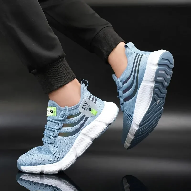 Men Casual Sport Shoes Breathable Lightweight Sneakers Outdoor Mesh Black Running Shoes Athletic Jogging Tenis Walking Shoes - الصورة 2