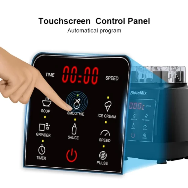 BPA الحرة عالية الطاقة شاشة تعمل باللمس الرقمية تلقائيا برنامج 3HP خلاط خلاط عصارة منتج أغذية عصير الجليد الأخضر - Image 5