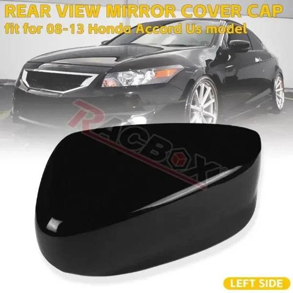 ⁦Left Right Side Rearview Mirror Cover Cap for Honda-Accord 2008 2009 2010 2011 2012 2013 US Model Unpainted Black Auto Parts⁩ - الصورة ⁦3⁩