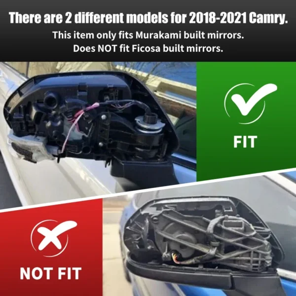 Pearl White Glossy Black Side Wing Rearview Mirror Cover Cap for Toyota Camry 2018 2019 2020 2021 2022 2023 87915-06130 8-Buckle - Image 6