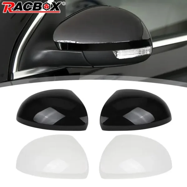 Side Wing Rearview Mirror Cover Cap for VW Tiguan 2010 2011 2012 2013 2014 2015 2016 Glossy Black/White 5N0 857 537 5N0 857 538