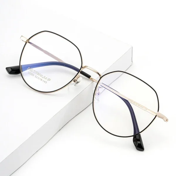 Reven Jate 32209 نظارات بصرية مستديرة إطار من التيتانيوم النقي نظارات طبية Rx للنساء للنظارات النسائية - Image 5
