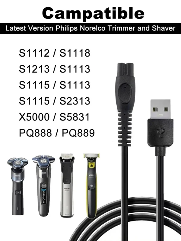 USB Charger For Philips Norelco Shaver S5880/81 S7887/82 X5006/85 S7885/85 S7886/84 QP2724/90 QP2834/70 S7887/82 S5880/81 S8850 - Image 3