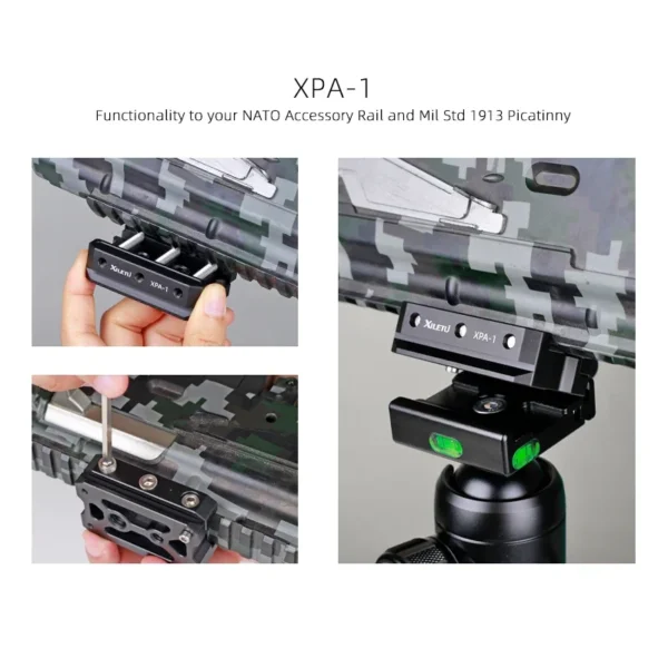 ⁦XILETU Picatinny Arca Swiss Plate Picatinny Convert to ARCA Quick Release Plate Rail Hunting Tripod Dovetail Mount Adapter⁩ - الصورة ⁦6⁩