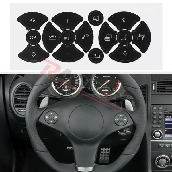 Car Center Console Button Repair Stickers Set for Mercedes Benz C-Class SLK CLS SL GLK A B E-Class W204 C204 W218 W212 W176 W246 - Image 4