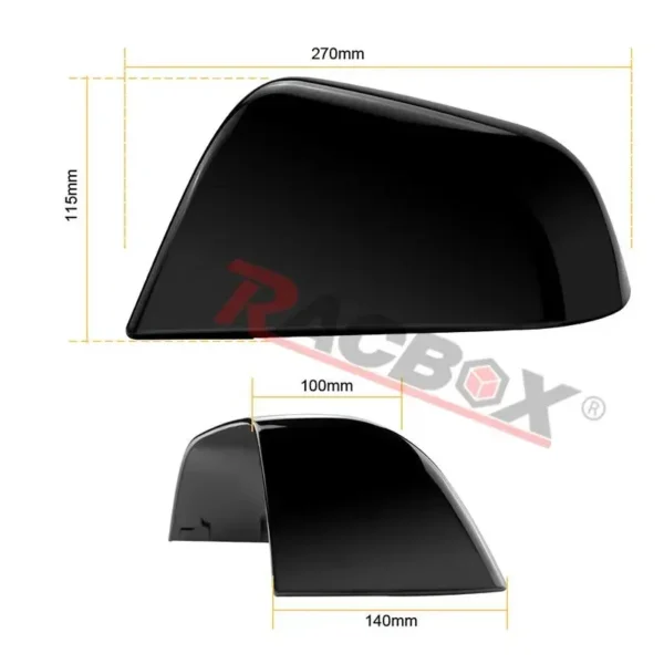 Car Rearview Side Mirror Cover Cap for Tesla Model 3 2017 2018 2019 2020 2021 2022 Left Right Glossy Black Blue Parts Replace - Image 3