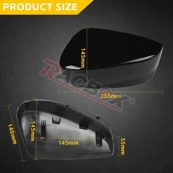 ⁦Left Right Side Rearview Mirror Cover Cap for Honda-Accord 2008 2009 2010 2011 2012 2013 US Model Unpainted Black Auto Parts⁩ - الصورة ⁦5⁩