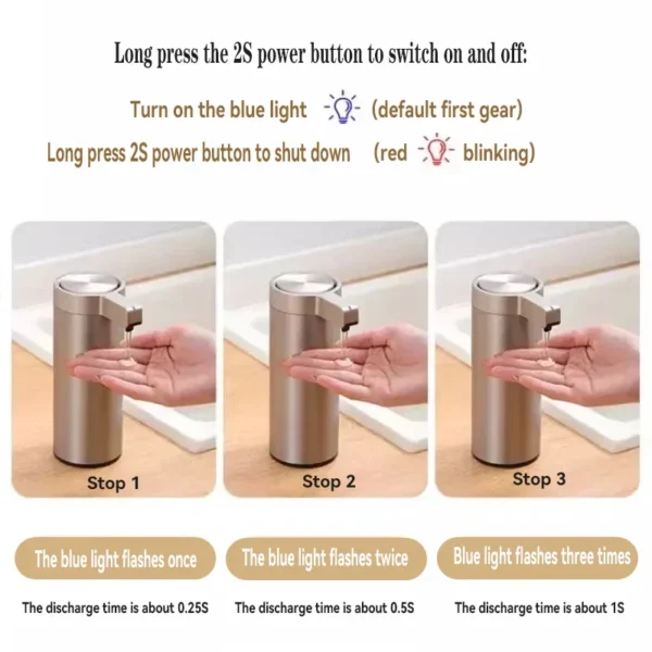 ⁦304 الفولاذ المقاوم للصدأ التلقائي موزع الصابون السائل الصلب المطبخ زجاجة محلول معدنية Touchless التعريفي الاستشعار اكسسوارات الحمام⁩ - الصورة ⁦2⁩