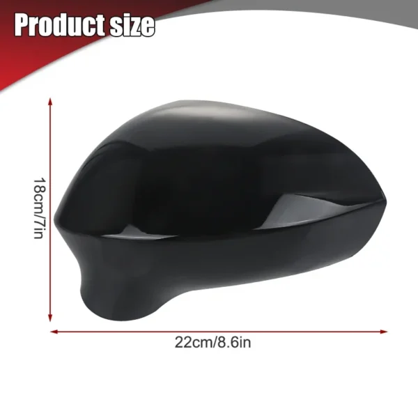 Side Wing Rear View Mirror Cover Cap Housing for Seat Ibiza 2008 2009 2010 2011 2012 2013 2014 2015 2016 2017 Glossy Black/White - Image 2