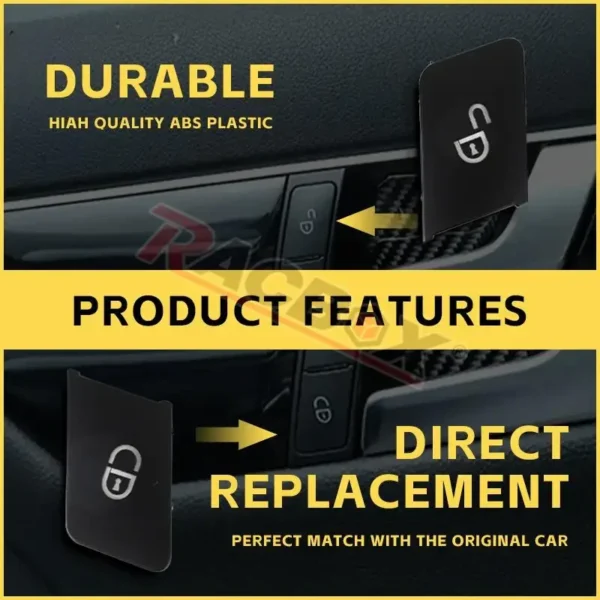4Pcs Car Door Window Lock Unlock Switch Button Cover Trim Stickers for Benz C-Class W204 2007-2014 E-Class W212 2010-2015 4-door - Image 3