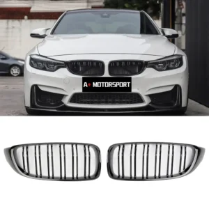 لامعة سوداء الجبهة الكلى مصبغة شريحة M4 نمط شواء لسيارات BMW F32 F33 F36 F80 F82 2013-2020 كابريوليه كوبيه 425i 430i 440i 435i<span> - </span>glossy-black