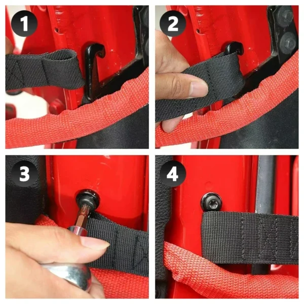 2Pcs Black Heavy Duty Door Limiting Check Straps Swing Firm for Jeep Wrangler CJ YJ TJ JK JKU Door Limiter Belt Oxford Cloth - Image 6
