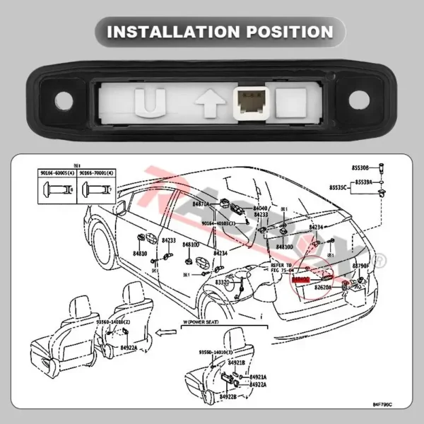 84840-28040 Auto Rear Door Trunk Lift Boot Gate Tailgate Switch Button for Land Cruiser 200 Series VDJ200 Kluger for Lexus LX570 - Image 4