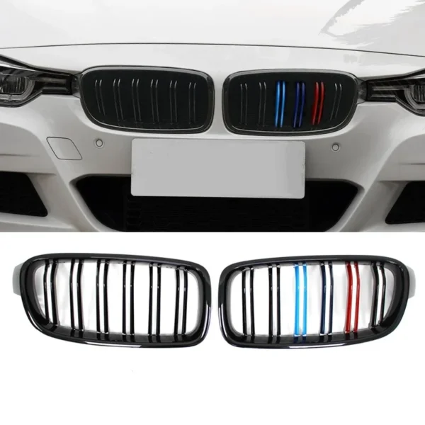 عالية الجودة ABS تصفيف السيارة الجبهة الكلى مصبغة المزدوج شرائح مصبغة لسيارات BMW F30 F31 F35 2012-2018 320i 325i 328i اكسسوارات السيارات - Image 6