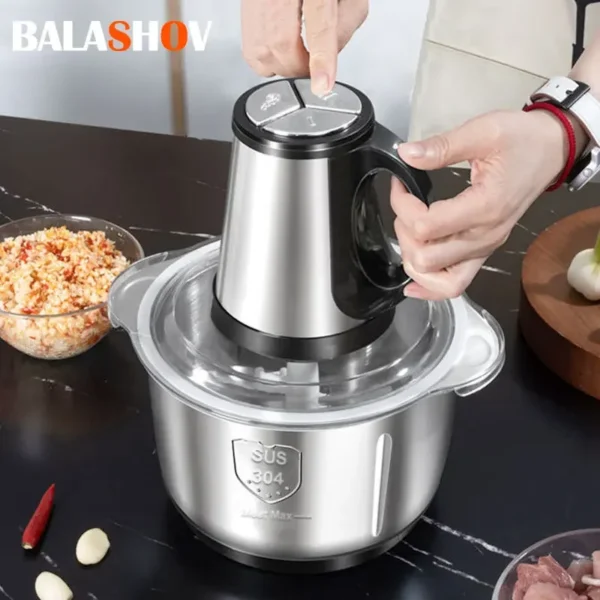 مفرمة اللحم الكهربائية مفرمة من الفولاذ المقاوم للصدأ 5L منتج أغذية الثوم الطين صانع خلاط أواني المطبخ سعة كبيرة