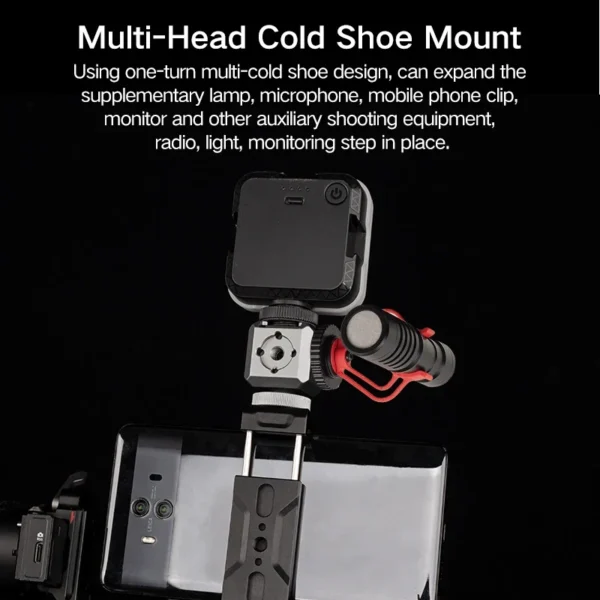 ⁦XILETU XDS-15 Cold Shoe Monitor Mount On Camera Shoe Mount Support Microphone Video LED Light for DSLR Nikon Canon⁩ - الصورة ⁦2⁩