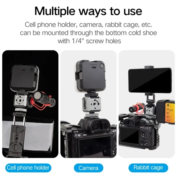 ⁦XILETU XDS-15 Cold Shoe Monitor Mount On Camera Shoe Mount Support Microphone Video LED Light for DSLR Nikon Canon⁩ - الصورة ⁦5⁩