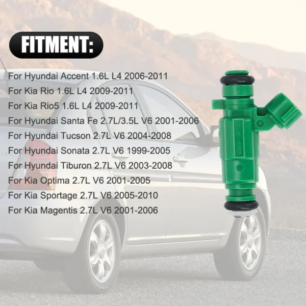⁦35310-37150 Fuel Injector for Hyundai Accent SantaFe Tucson Sonata Tiburon for Kia Optima Magentis 01-06 Rio Rio5 09-11 Sportage⁩ - الصورة ⁦6⁩