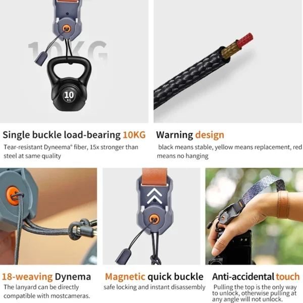 ⁦XILETU Camera Wrist Strap Adjustable Quick Release Camera Hand Strap Suitable for DSLR SLR Mirrorless Camera Outdoor Photography⁩ - الصورة ⁦5⁩