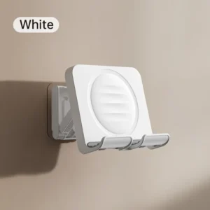 PZOZ Wall Telescopic Holder Charger Hook Hanging Stand Bracket Dock Phone Tablet Holder Pasted on Wall Foldable Shower Holder<span> - </span>WHITE
