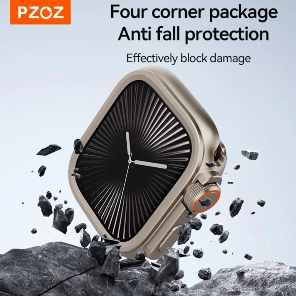 PZOZ For iWatch Ultra 2 Metal Shell PC Back Cover For Apple Watch Case 10 9 8 7 se 6 5 Series 45mm 44mm Change to Ultra 49mm - Image 3