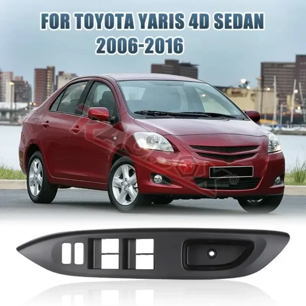 Auto Front Left Window Power Switch Cover Bezel For Toyota Yaris 4D Sedean/vios 2006-2016 Armrest Upper Panel 74232-52330 Black - Image 2