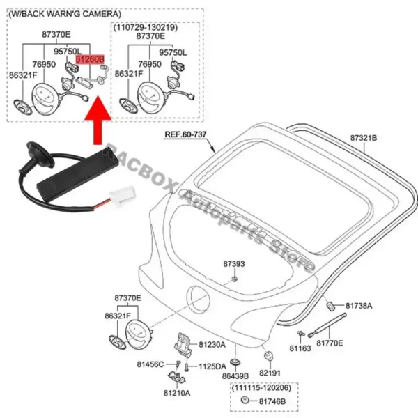 Tailgate Release Switch for Hyundai Veloster 2012-2017 Hatch Button Trunk Latch with 1.6 Liter L4 Engine Gas Part without Camera - Image 6