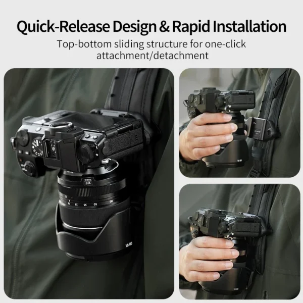 XILETU Cimapro Backpack Camera Clip Universal Arca Swiss Quick Release Plate for DSLR Sony Nikon Camera Hassle-Free - Image 4