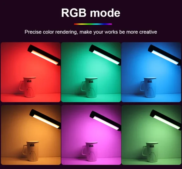 LUXCEO V8 RGB LED Light -300LM، 8 ألوان، 4 تأثيرات، 3000K-6000K، بطارية Ra≥95، 2000 مللي أمبير في الساعة، مصباح فيديو محمول للاستوديو/الخارجي - Image 5