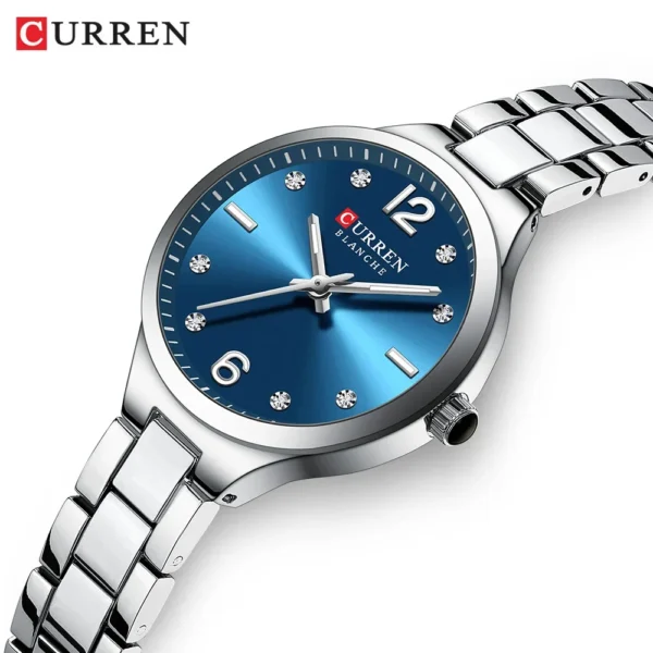 ساعات CURREN Simple Elegance النسائية الجديدة الرقيقة كوارتز بسوار من الفولاذ المقاوم للصدأ ساعة يد مقاومة للماء هدية للسيدات - Image 4