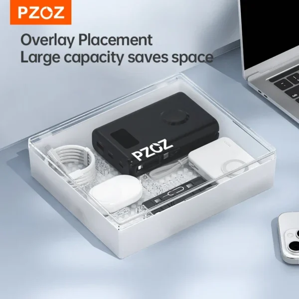 PZOZ Desktop Digital Storage Box Power Bank Data Cable Wireless Earphones Watch Memory Strap Case Box Storage Tiny Parts Bags - Image 2