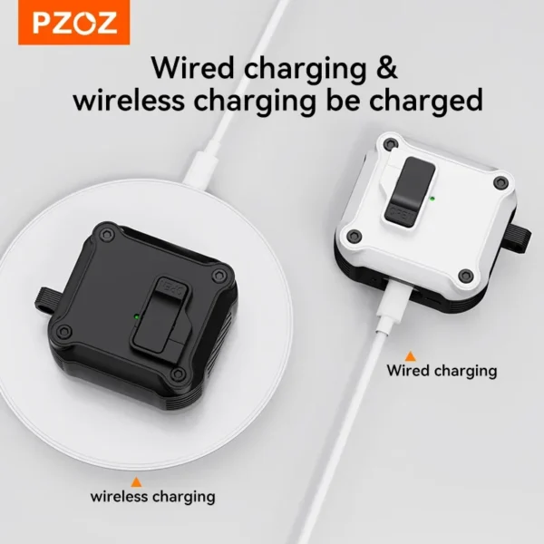 PZOZ For Apple Airpods 4 Case Protective Cover For Airpods 4 4rd Earphone Automatic switch Case Secure Lock Clip With Keychain - Image 2