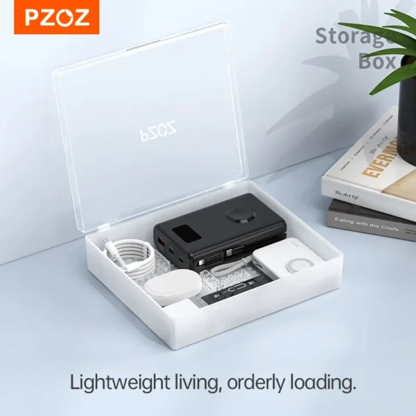 PZOZ Desktop Digital Storage Box Power Bank Data Cable Wireless Earphones Watch Memory Strap Case Box Storage Tiny Parts Bags - Image 6