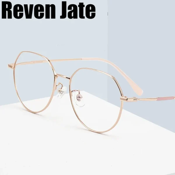 Reven Jate 32209 نظارات بصرية مستديرة إطار من التيتانيوم النقي نظارات طبية Rx للنساء للنظارات النسائية