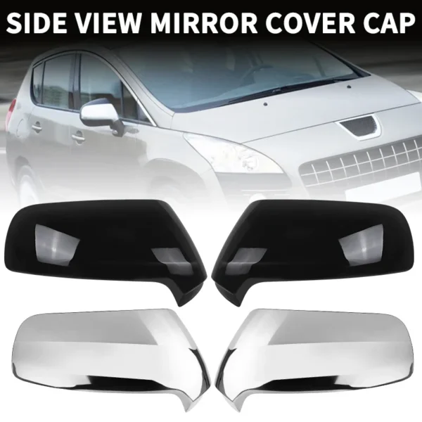 Car Left Right Side Rear View Mirror Cover Cap for Peugeot 3008 5008 2009-2016 for Citroen C3 Picasso 2008-2017 C4 Picasso 06-13 - Image 2