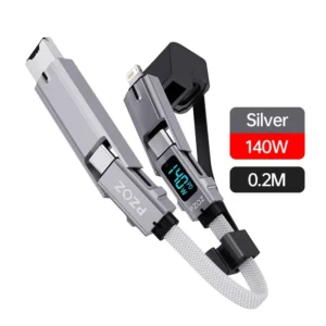 PZOZ 140W Fast Charging OTG Cable Digital Display PD USB C Cable For iPhone 16 15 14 Pro Max MacBook iPad TF Card Reader charger<span> - </span>0.2m