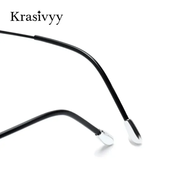 Krasivyy التيتانيوم النظارات الإطار الرجال 2024 جديد الأوروبية تصميم مربع بدون شفة وصفة النظارات إطار نظارات للنساء - Image 5