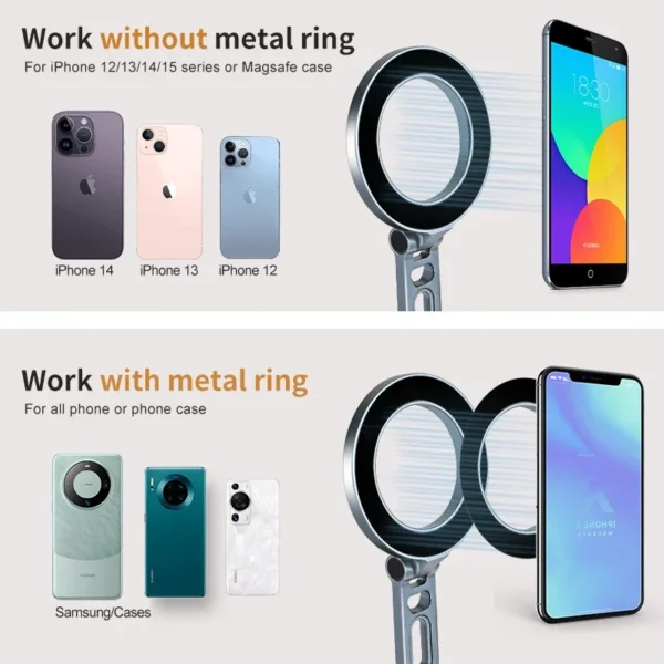 XILETU MagSafe Magnetic Phone Holder Foldable Camera Phone Tripod Stand for iPhone 15 14 13 12 Selfie Stick Desktop Stand - Image 3