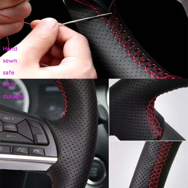 اكسسوارات السيارات لسيارات BMW X5 F15 2013 2014-2018 X6 F16 2015 -2019 اليد غرزة ستوكات الجلود جديلة غطاء عجلة توجيه سيارة - Image 6